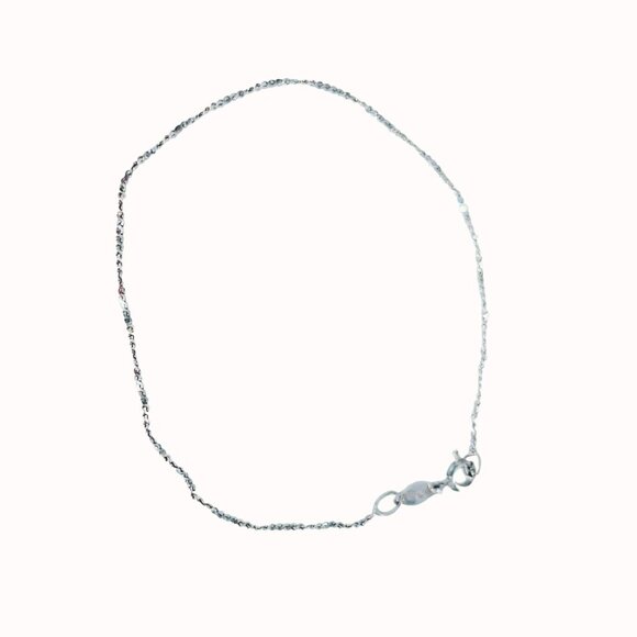 Sterling Silver Italy 925 Delicate Chain Bracelet 7 Inches Long - Picture 9 of 11